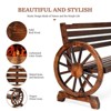 Karl Home | 56 in. Cedar Wood Wagon Wheel Bench - 3 of 4