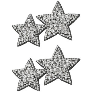 Unique Bargains Iron On Durable DIY Clothing Double Star Rhinestone Patches 2 Pcs - 1 of 4