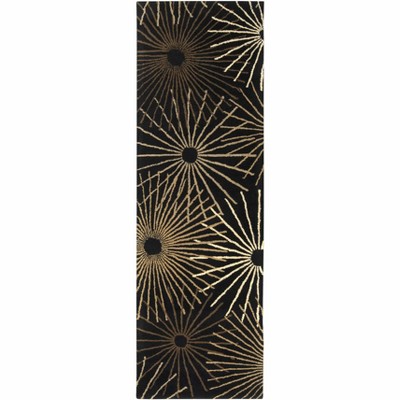 Hauteloom Clover Black Modern Wool Rug