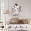29" Oval French Farmhouse Wall Clock - Brown Vintage Design, Silent Battery Operated for Living Room, Kitchen, Bedroom - 2 of 4