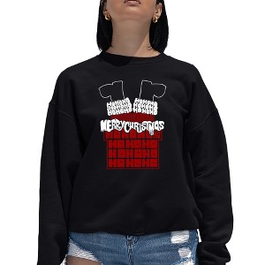 LA Pop Art Chimney Santa - Women's Word Art Crewneck Sweatshirt - 1 of 4