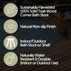 Nordic Teak Natural Shower and Bath Stool with Curved Seat and Shelf - Beige - 4 of 4