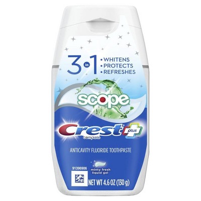 Crest Complete Multi-Benefit Whitening Minty Fresh Flavor Liquid Gel Toothpaste - 4.6oz