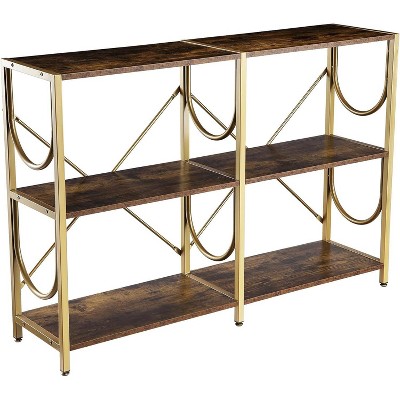 46.5 Inch Console Table with 3-Tier Shelves, Sofa Table, Entryway Table, Compact Multipurpose Shelf Display Rack, Double Size Storage Display Rack