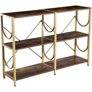 46.5 Inch Console Table with 3-Tier Shelves, Sofa Table, Entryway Table, Compact Multipurpose Shelf Display Rack, Double Size Storage Display Rack - 1 of 4