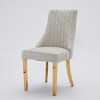 CLIHOME Set of 2 Flocking Chenille Dining Chairs, Upholstered Accent Chair with Golden Stainless Steel Plating Legs - 3 of 4