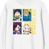 ZOM 100: Bucket List of the Dead Chibi Akira, Shizuka, Beatrix, and Kencho Adult White Crew Neck Sweatshirt - image 2 of 3