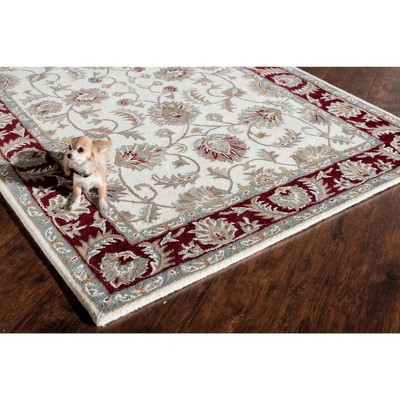 Rugs America Jasmine Ndy02 Ivory Burgundy Traditional Ivory Area Rug ...