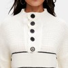 Knit & Lounge Women’s Striped Textured Knit Pullover Sweater Contrast Rib Detail Sailor Collar - 2 of 4