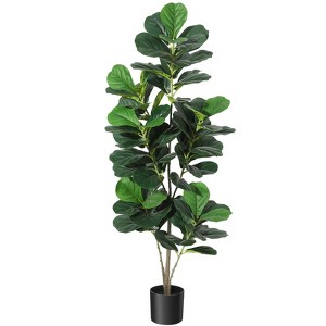 Artificial Tree,Faux Fiddle Leaf Fig Tree,4ft Tall Ficus Tree Artificial for Home Decor - 1 of 4