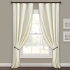Lush Décor Luxury Vintage Velvet With Silky Pompom Trim Light Filtering Window Curtain Panel Ivory Single 52X84 - 2 of 4