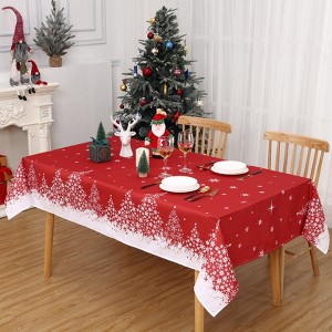 Christmas Dinner Tablecloth - Water-Resistant Festive Print for Family Gatherings - 1 of 4