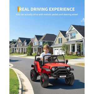 TackView12V Kids Electric Ride-On Truck with Remote Control - Bluetooth Music Player, Lights - 1 of 4