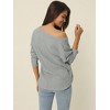 Seta T Women's V Neck Waffle Knit Long Sleeve Casual Tunic Blouses - 4 of 4