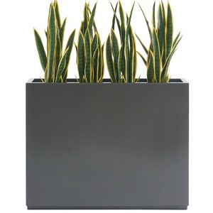 Wallowa Weather Resistant Metal Planter Box with Adjustable Shelf and Privacy Divider Design Gray - 1 of 4