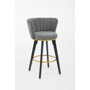OUTSUPPLY 2 Pcs Modern Bar Stools, Counter Height Swivel Stools with Upholstered Seats, Footrest for Kitchen Island, Home Bar - 1 of 4