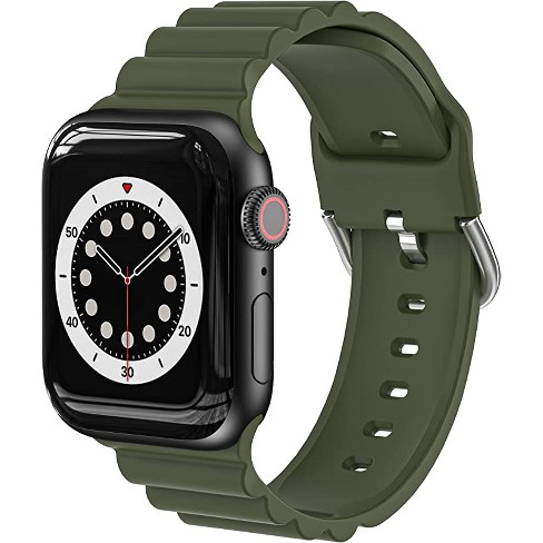 Worryfree Gadgets Silicone Wavy Bands For Apple Watch 38/40/41mm 42/44/45mm  Sports Iwatch Band Series 8 7 6 5 4 3 2 1 & Se - 42/44/45mm - Army Green :  Target