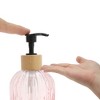 Unique Bargains Round Bottom Vertical Stripe Soap Dispenser 13.53oz 1 Pc - 3 of 4