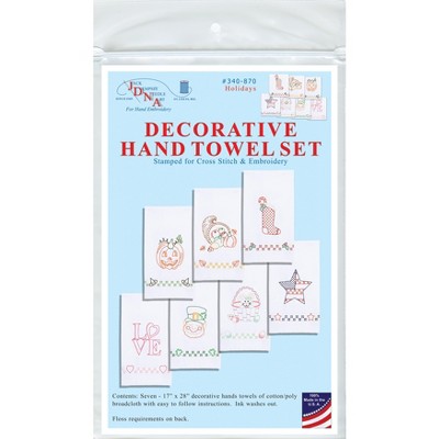 Jack Dempsey Stamped Decorative Hand Towels 17"x28" 7/Pkg-Holidays