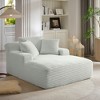 Oversized Corduroy Modern Armless Chaise Lounge Chair with No Assembly Required and Comfy Sleeper Function - 4 of 4