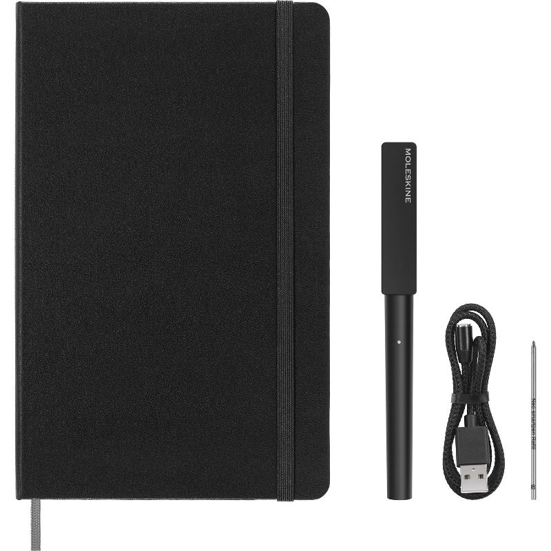 Moleskine 3 Set Bundle Ruled Smart Notebook and Smart Pen LG Hard Cover Black, 1 of 9