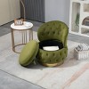 360 Degree Swivel Armchair Cuddle Chairs With Wide Upholstered,Barrel Armchair With Storage,Fluffy Velvet Fabric Chair-Cuddlewood - 3 of 4