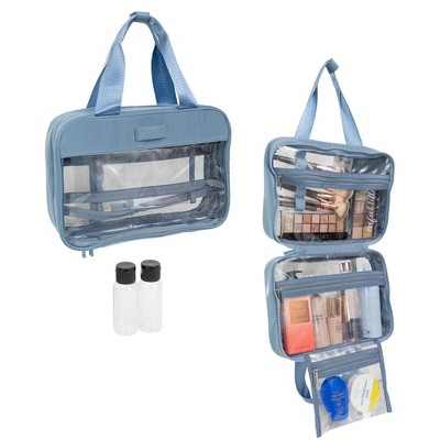 Max Studio Tubular Quilted Nylon Clear Toiletry Bag