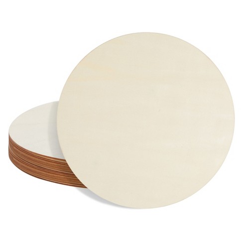 Circle Wood Sheets Solid Wood Round Disc DIY Craft Blanks Wooden Plate  Coasters