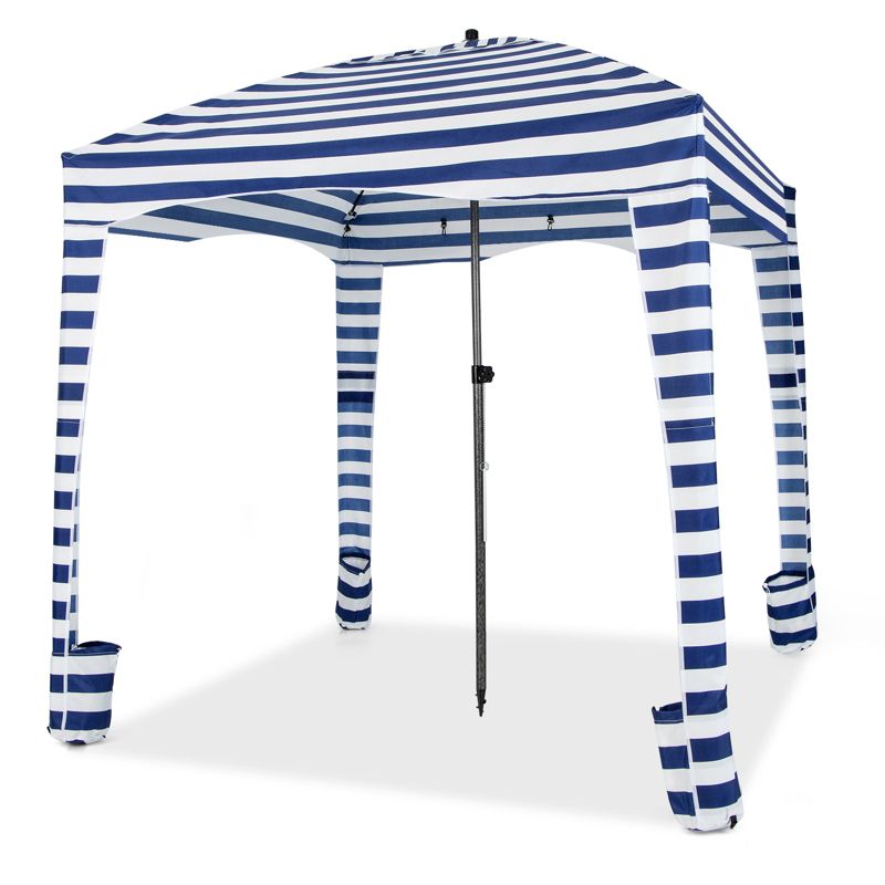 Costway 6 x 6FT Foldable Beach Cabana Tent with  Carrying Bag Detachable Sidewall, 1 of 11