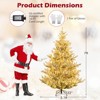 Costway 6/7/8 FT Artificial Christmas Tree with 762/1074/1470 Flocked Branch Tips, 340/450/580 Warm White LED Lights - 3 of 4