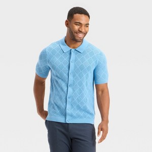 Men's Open Stitch Polo Sweater - Goodfellow & Co™ - 1 of 3