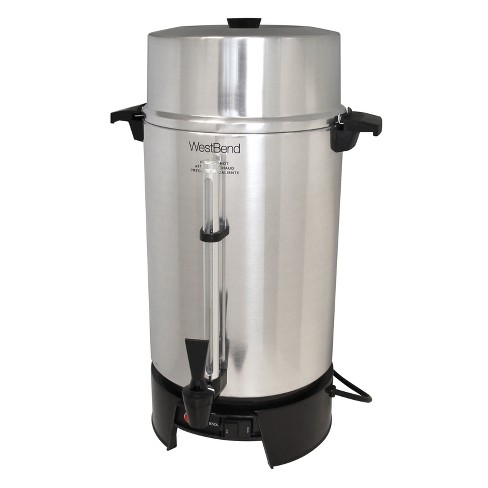 West Bend Coffee Party Percolator, Polished Aluminum, 30 Cup Capacity
