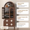 Docred Arched cabinet Bookshelf Bookcase Storage with Tempered Glass Doors Versatile Kitchen Cabinets,71'' Tall Food Pantry for Living Dining Room - 3 of 4