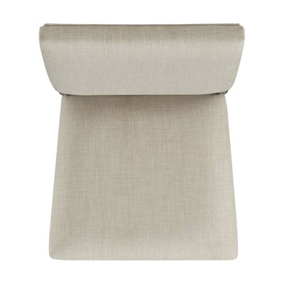 Mara Taupe Upholstered Side Chair with Oak Finish and Nailhead Trim