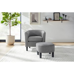 NicBex Corduroy Oversized Accent Chair with Ottoman and Plywood Frame,Modern Chair and Ottoman Sets for Bedroom,Reading Room - 1 of 4