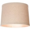 Springcrest Natural Linen Medium Drum Lamp Shade 13" Top x 14" Bottom x 10" High (Spider) Replacement with Harp and Finial - image 4 of 4
