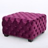 Modern Velvet Upholstered Ottoman Button Tufted-Christopher Knight Home - 2 of 4