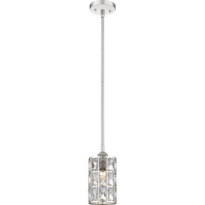 Oliver Polished Nickel Mini Pendant with Crystal Accents