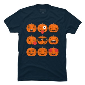 Men's Design By Humans Halloween Pumpkins Emoji By honeytree T-Shirt - 1 of 4