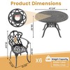 7-Piece Cast Aluminum Outdoor Dining Set with Beige Cushions, Round Table & Ergonomic Chairs - for Patio, Backyard - 4 of 4