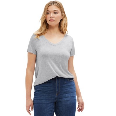 ellos Plus Size Drapey V-Neck Tee