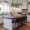 BAOURE 3-Light Farmhouse Wood Chandelier - 19.69" Rustic Rectangular Pendant Light - Black with Seed Glass Shades for Kitchen Islands & Dining - 3 of 4