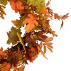 Northlight Fall Harvest Gold Berries and Autumn Leaves Artificial Twig Wreath - 22-Inch, Unlit - 3 of 4