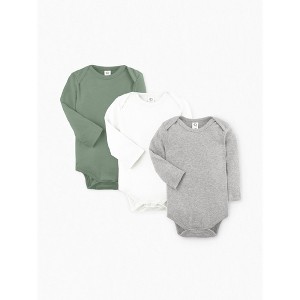 Colored Organics 3-Pack Classic Long Sleeve Bodysuit Bundle - 1 of 3