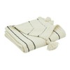 Saro Lifestyle Throw with Stripe Design and Chunky Tassels, Beige, 50"x60" - 2 of 4