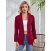 Coolmee Women's Blazer Long Sleeve Open Front Casual Single Breasted Office Blazer with Pockets - 2 of 4