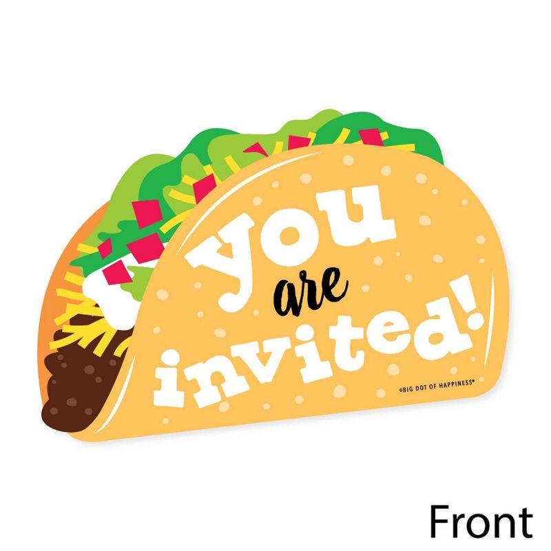 Big Dot of Happiness Taco 'Bout Fun - Shaped Fill-in Invitations - Fiesta Invitation Cards with Envelopes - Set of 12, 3 of 8