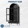 73 In Metal Arched Cabinet, Kitchen Pantry Organizer with 1 Drawers & 2 Adjustable Shelves, Modern Display Bookshelf, Freestanding Display Cabinet - 2 of 4