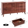 Modern Fluted Dresser for Bedroom, 60.6" Wide 9 Drawer Walnut Chest, Wood Dresser TV Stand with Curved Design for Living Room or Kids Room - 2 of 4