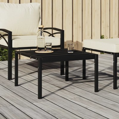 vidaXL Patio Coffee Table Black 23.6 in.x23.6 in.x13.8 in. Steel